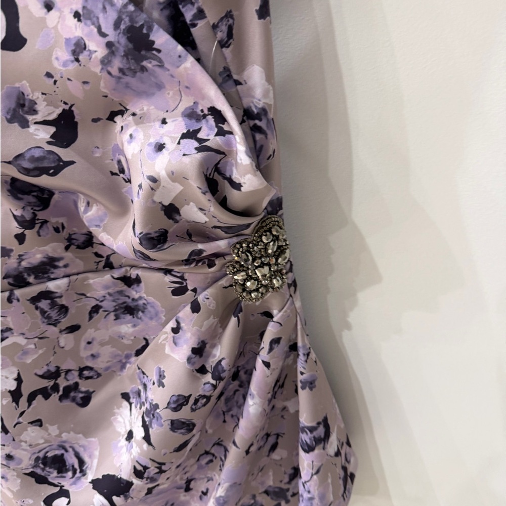 Alex Evenings Lavender Floral Midi Dress - Picture 2 of 6